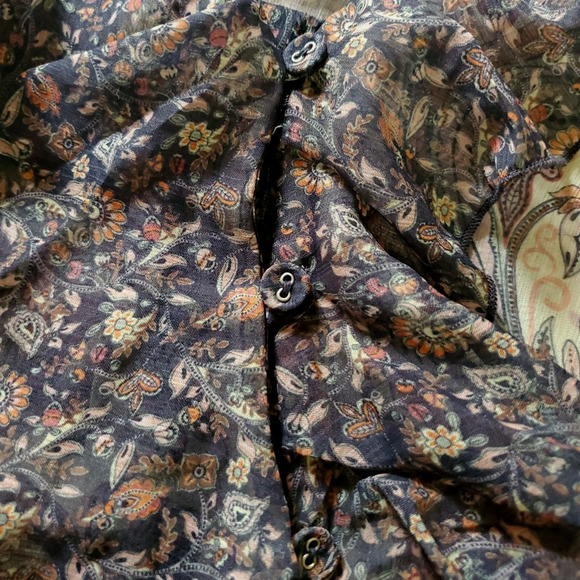 ANTHROPOLOGIE Long Jacket Dress FLORAL DUSTER Victorian Romantic Ruffles XL - Picture 9 of 11